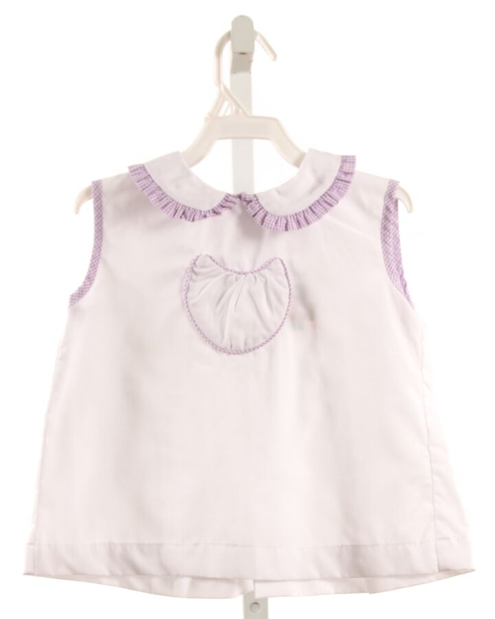 RED BEANS  WHITE    SLEEVELESS SHIRT WITH RUFFLE