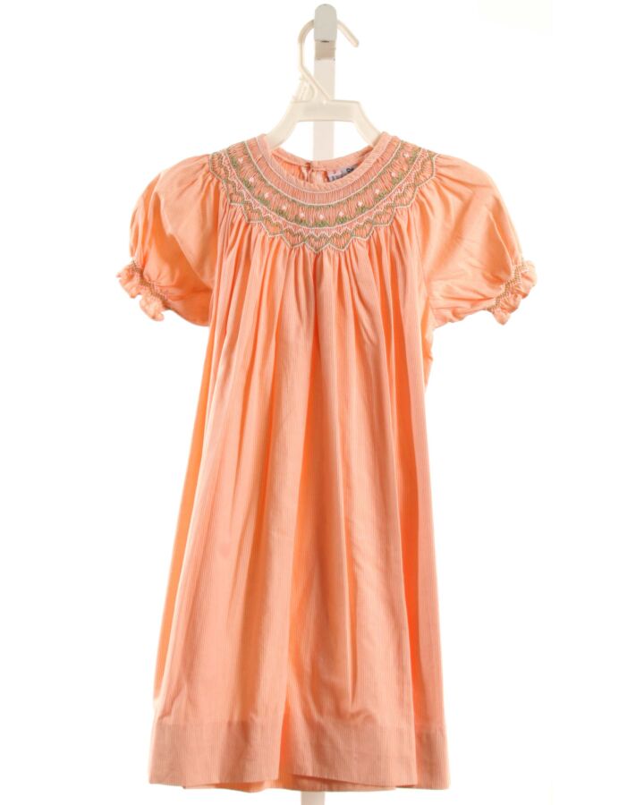 ORIENT EXPRESSED  ORANGE  WINDOWPANE SMOCKED DRESS