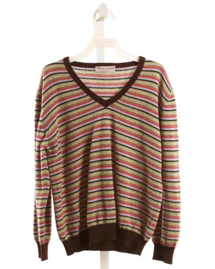 CLEAR-ROUND CASHMERE  MULTI-COLOR  STRIPED  SWEATER