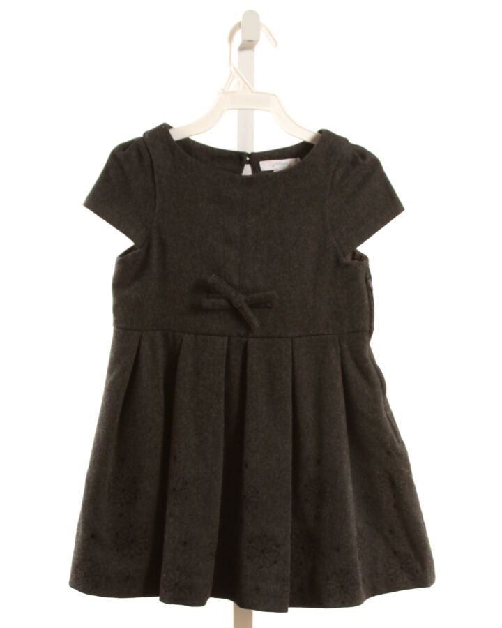 JACADI  GRAY    DRESS WITH EYELET TRIM