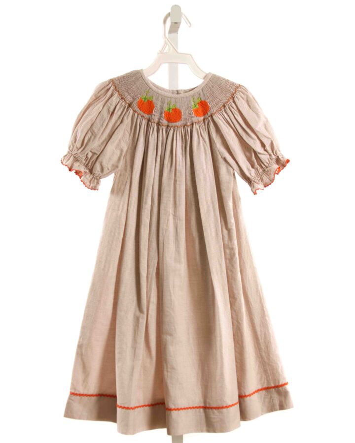 SOUTHERN SUNSHINE KIDS  BROWN  GINGHAM SMOCKED DRESS
