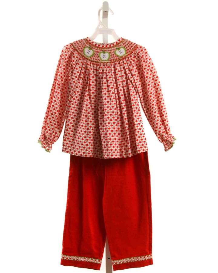 SILLY GOOSE  RED   SMOCKED 2-PIECE OUTFIT
