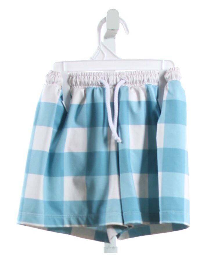 POSH PICKLE  BLUE  CHECK  SWIM TRUNKS