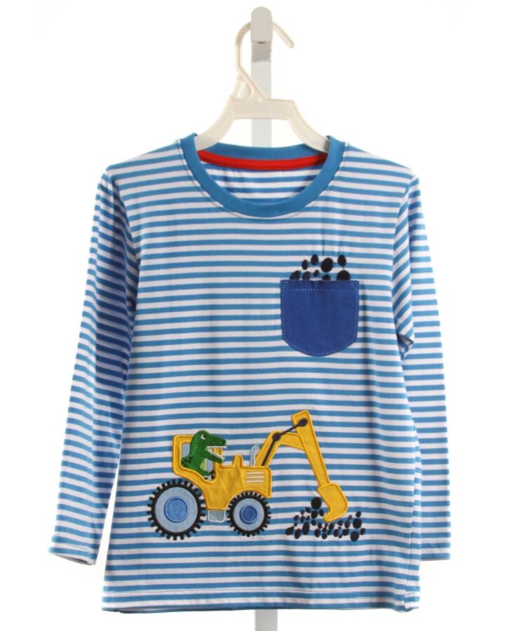 NO TAG  BLUE  STRIPED APPLIQUED KNIT LS SHIRT