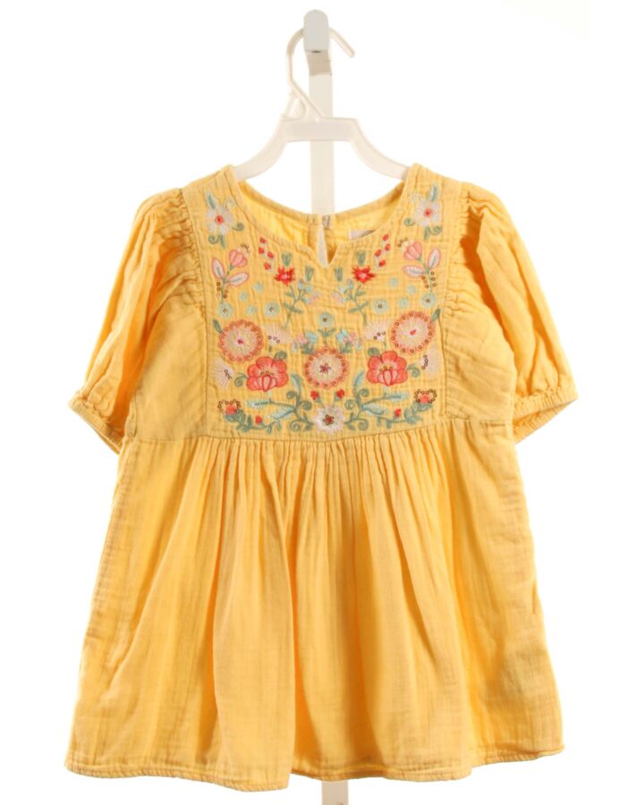 PEEK  YELLOW  FLORAL EMBROIDERED DRESS