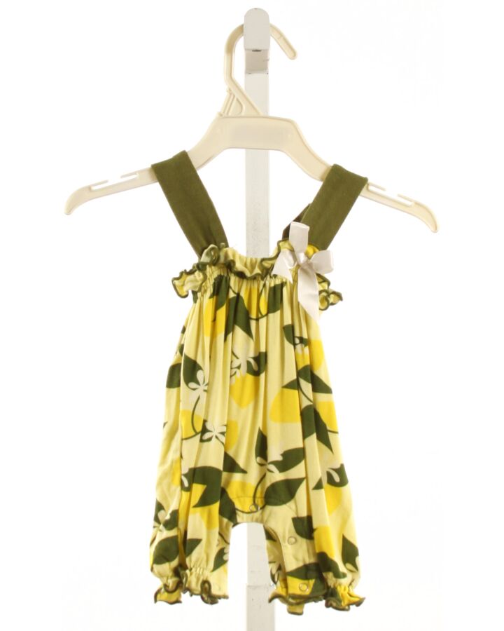 KICKEE PANTS  YELLOW    KNIT ROMPER WITH BOW