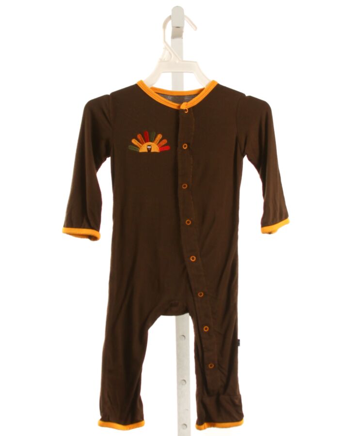 KICKEE PANTS  BROWN   APPLIQUED KNIT ROMPER