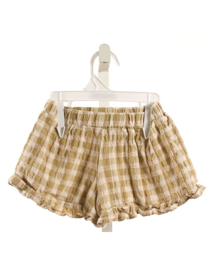 RYLEE & CRU  LT GREEN  PLAID  SHORTS WITH RUFFLE