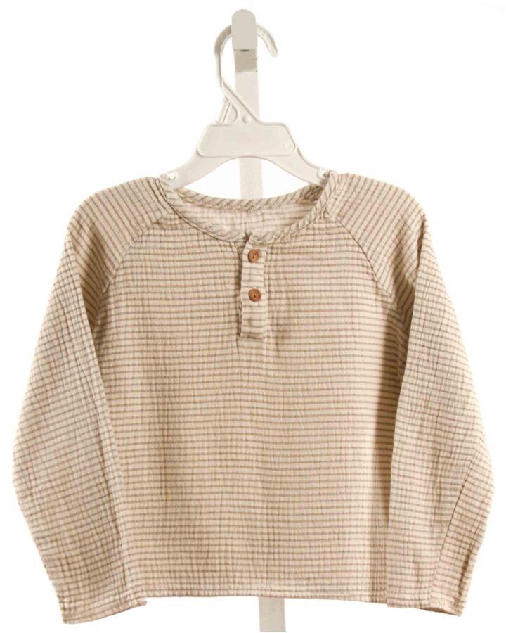 QUINCY MAE  IVORY  STRIPED  SHIRT-LS