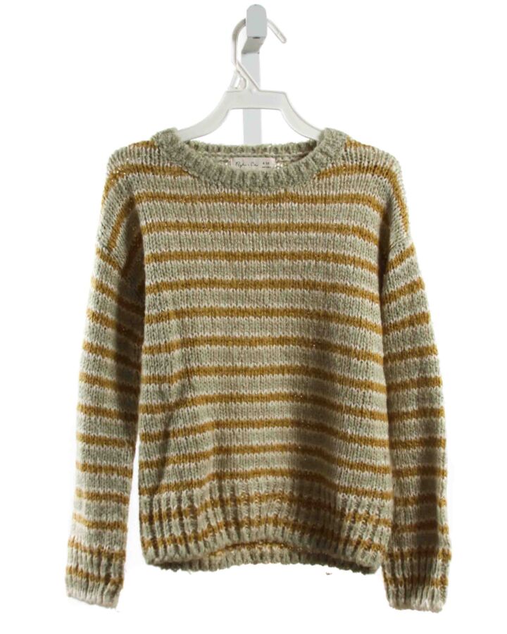 RYLEE & CRU  LT GREEN  STRIPED  SWEATER