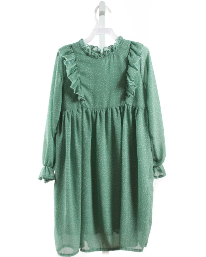 OOPSIE DAISY  GREEN  POLKA DOT  DRESS WITH RUFFLE