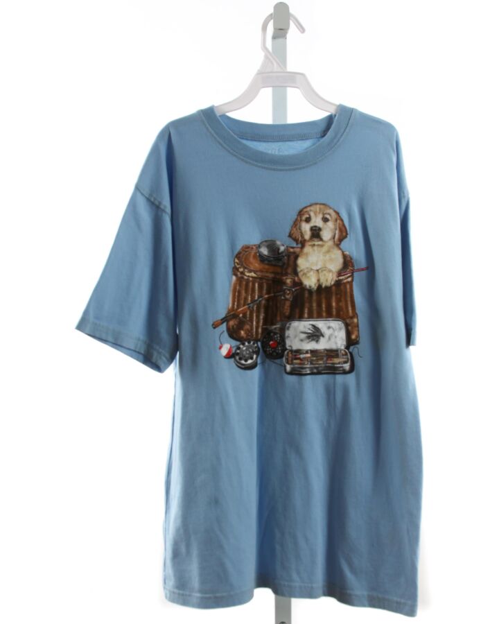 WES AND WILLY  BLUE KNIT  PRINTED DESIGN T-SHIRT