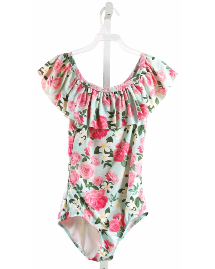 RUFFLE BUTTS  MULTI-COLOR  FLORAL  1-PIECE SWIMSUIT