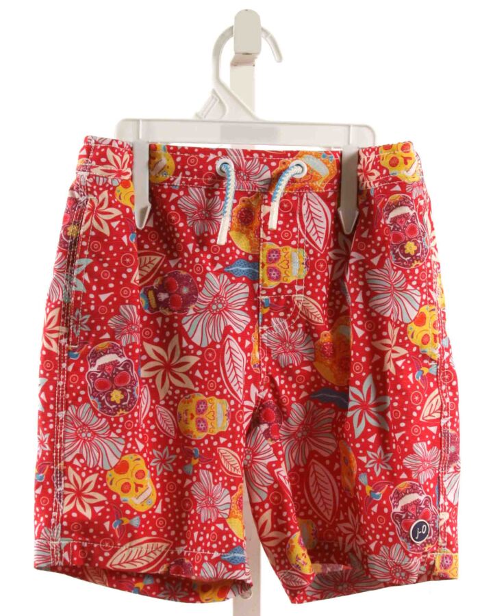 JOHNNIE-O  RED   PRINTED DESIGN SWIM TRUNKS