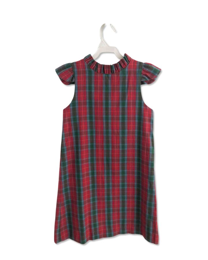 LITTLE ENGLISH  RED  PLAID  DRESS WITH RUFFLE
