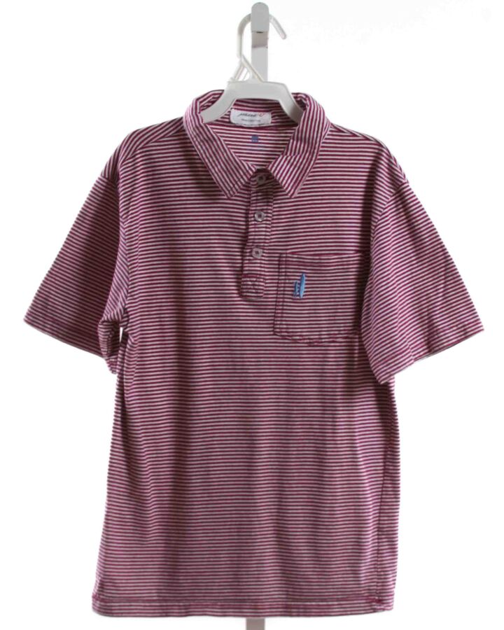 JOHNNIE-O  PURPLE  STRIPED  KNIT SS SHIRT