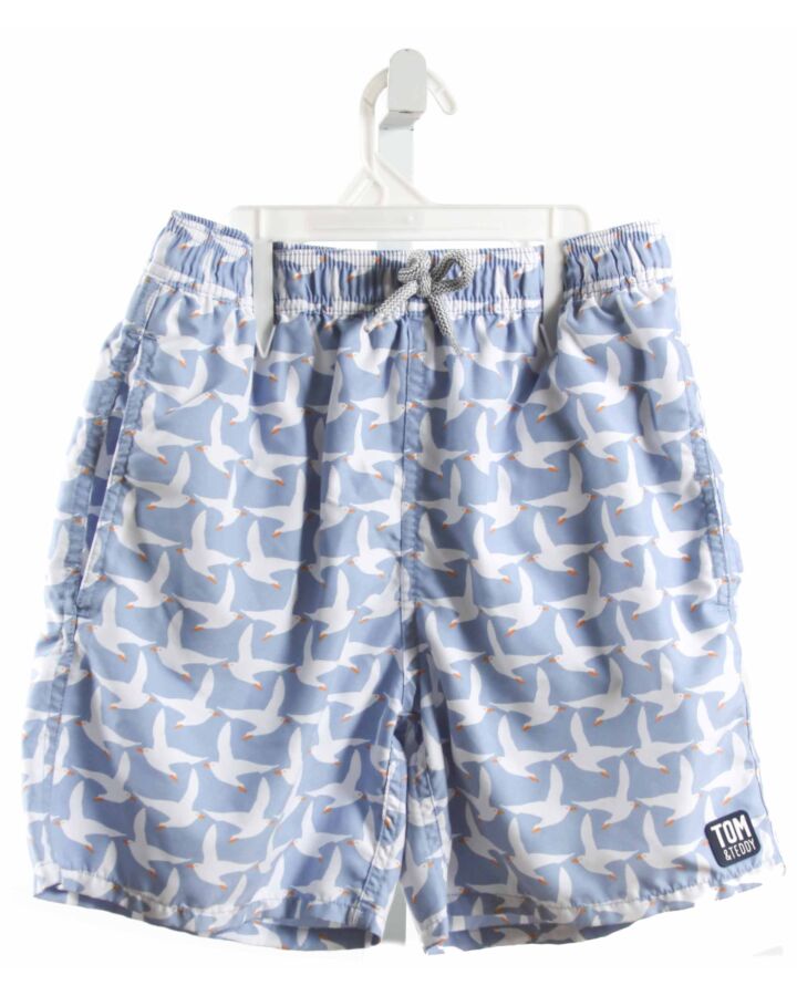 TOM & TEDDY  LT BLUE  PRINT  SWIM TRUNKS