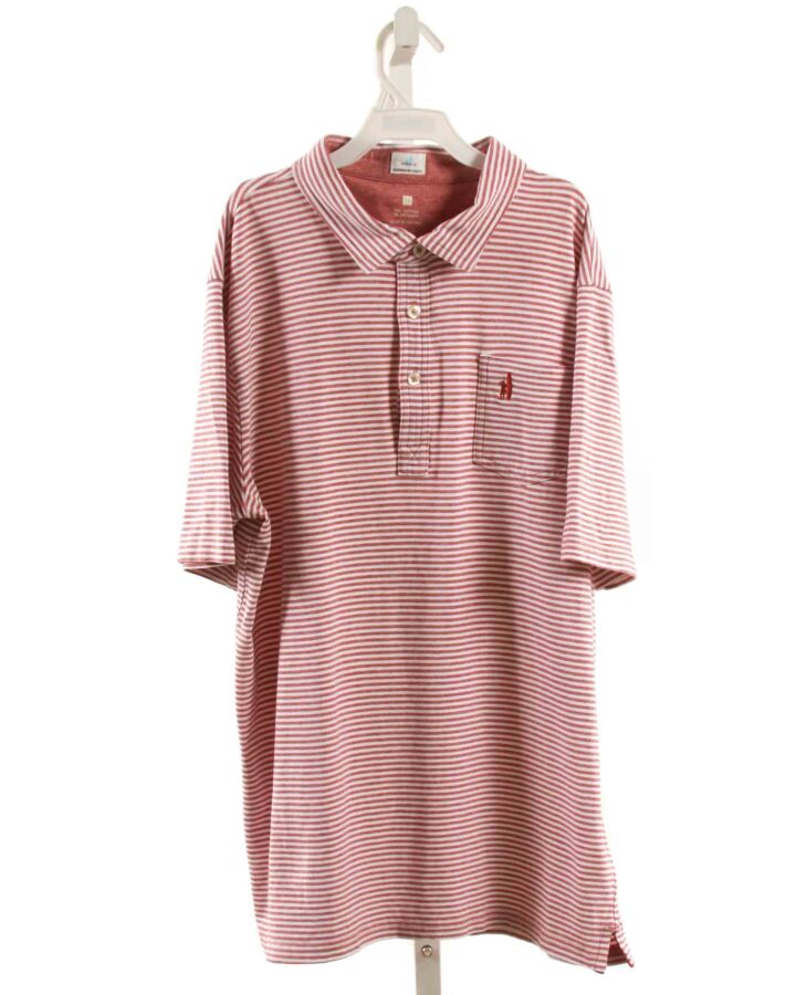 JOHNNIE-O  RED  STRIPED  KNIT SS SHIRT