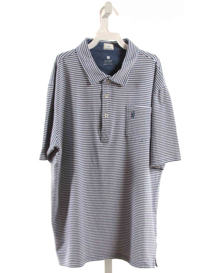 JOHNNIE-O  NAVY  STRIPED  KNIT SS SHIRT