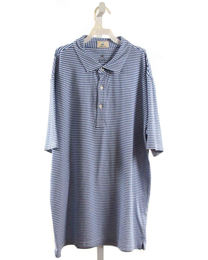 JOHNNIE-O  BLUE  STRIPED  KNIT SS SHIRT