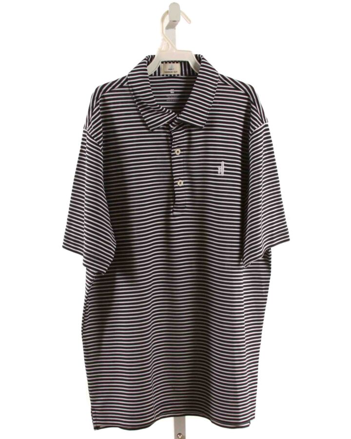 JOHNNIE-O  BLACK  STRIPED  KNIT SS SHIRT