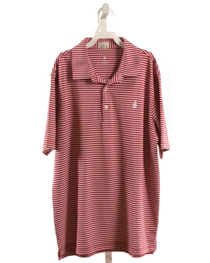 JOHNNIE-O  RED  STRIPED  KNIT SS SHIRT