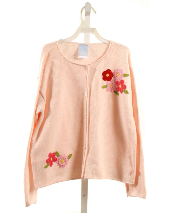 BELLA BLISS  LT PINK  FLORAL APPLIQUED CARDIGAN