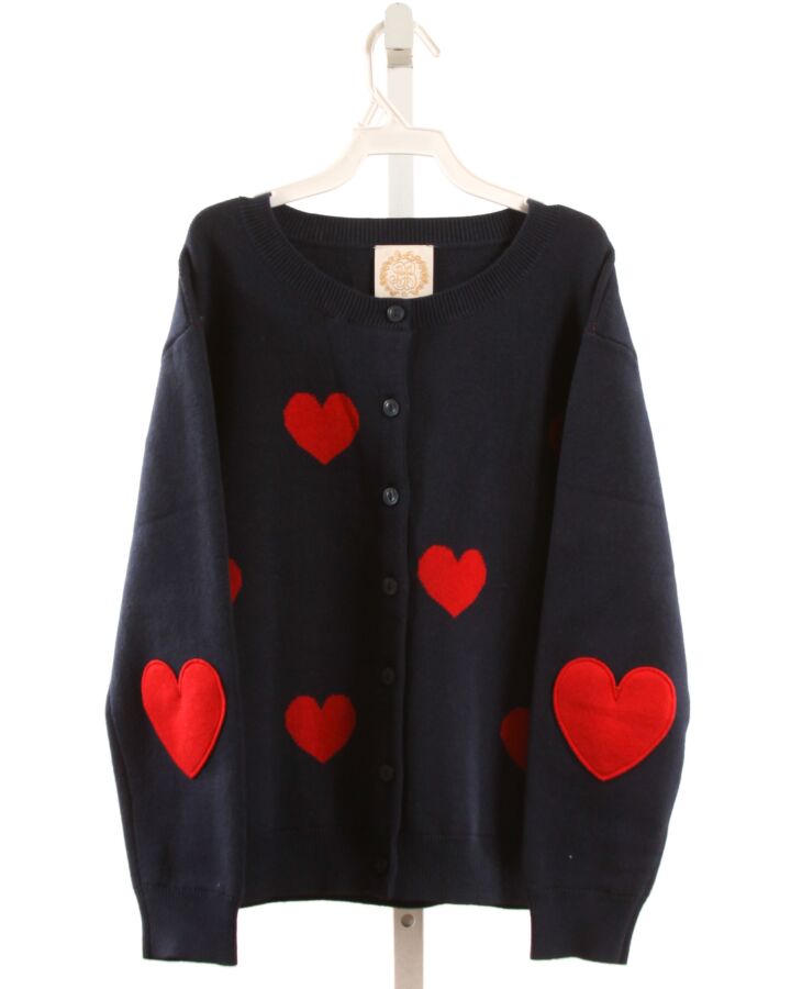 THE BEAUFORT BONNET COMPANY  NAVY   APPLIQUED CARDIGAN