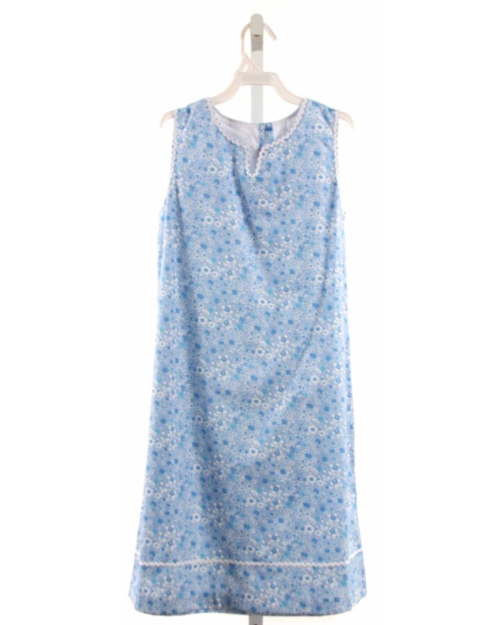 LITTLE ENGLISH  BLUE  FLORAL  DRESS WITH RIC RAC