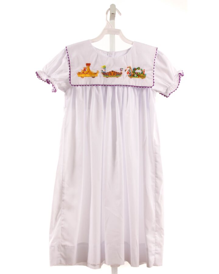 NOLA SMOCKED  WHITE   APPLIQUED DRESS WITH RIC RAC