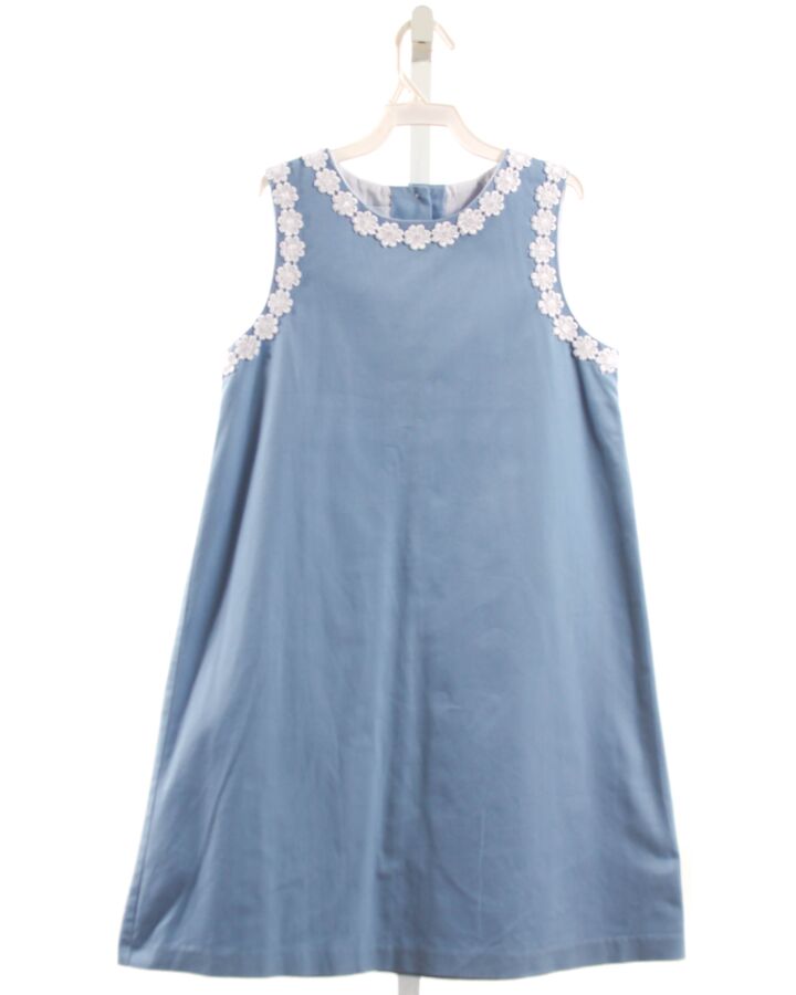 LITTLE ENGLISH  BLUE  FLORAL APPLIQUED DRESS