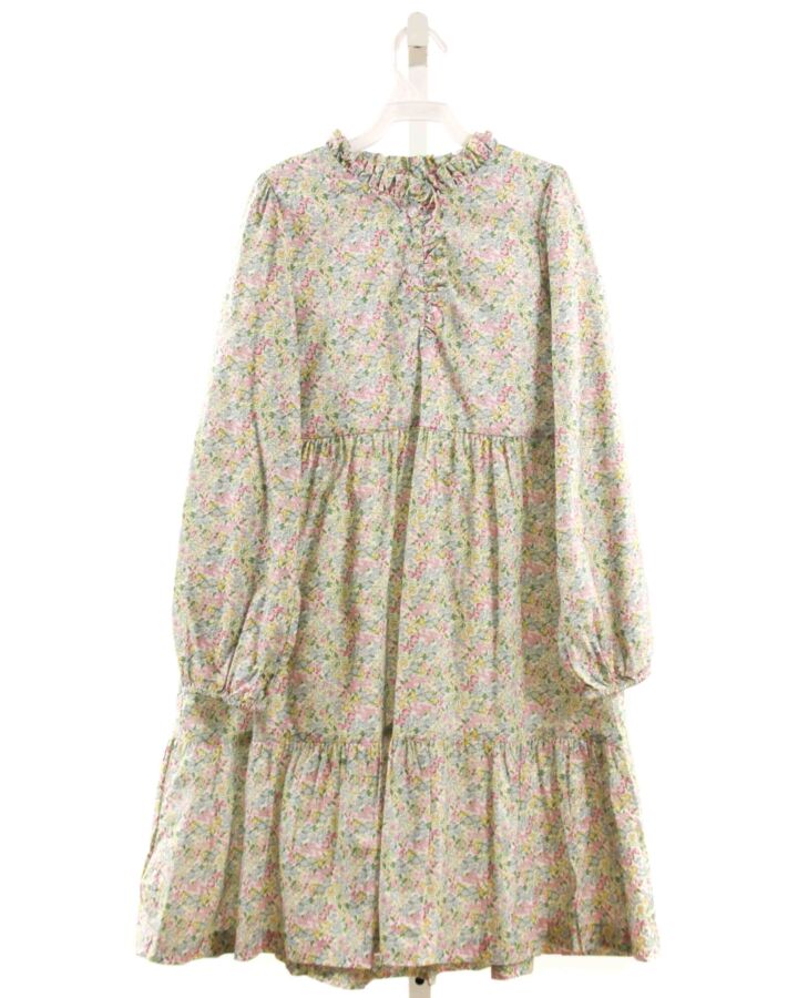 LITTLE ENGLISH  GREEN  FLORAL  DRESS WITH RUFFLE