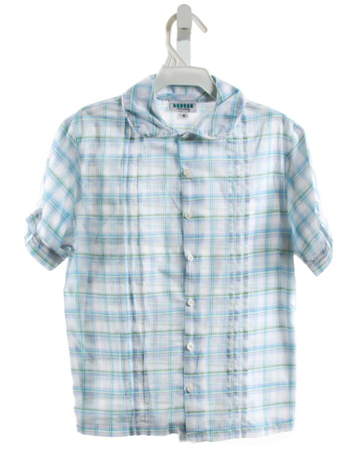 LITTLE LAUNDRY  LT BLUE  PLAID  DRESS SHIRT