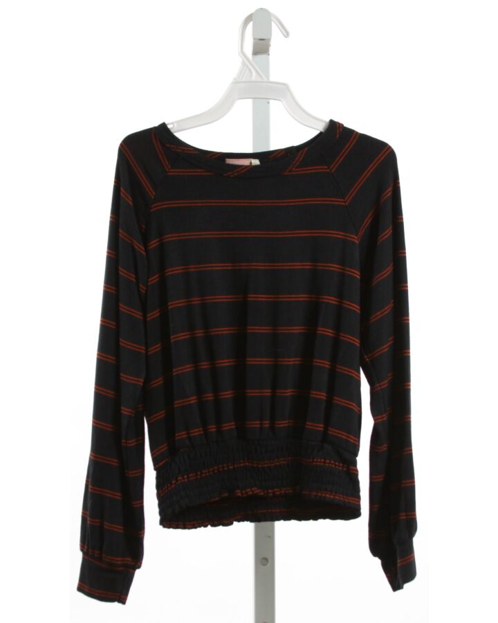 PAPER CRANE  BLACK  STRIPED  KNIT LS SHIRT