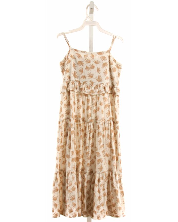 RYLEE & CRU  BROWN LINEN PRINT  DRESS