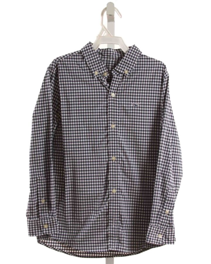 VINEYARD VINES  NAVY  GINGHAM  DRESS SHIRT