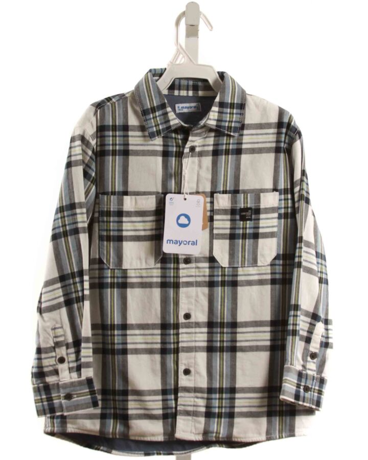 MAYORAL  WHITE  PLAID  DRESS SHIRT