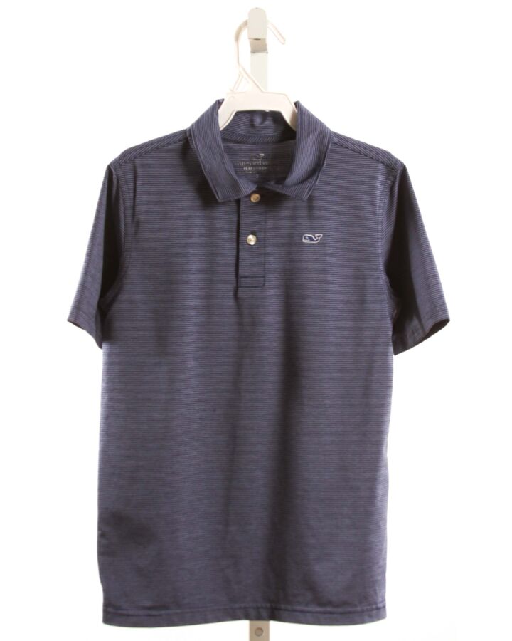 VINEYARD VINES  NAVY  STRIPED  KNIT SS SHIRT