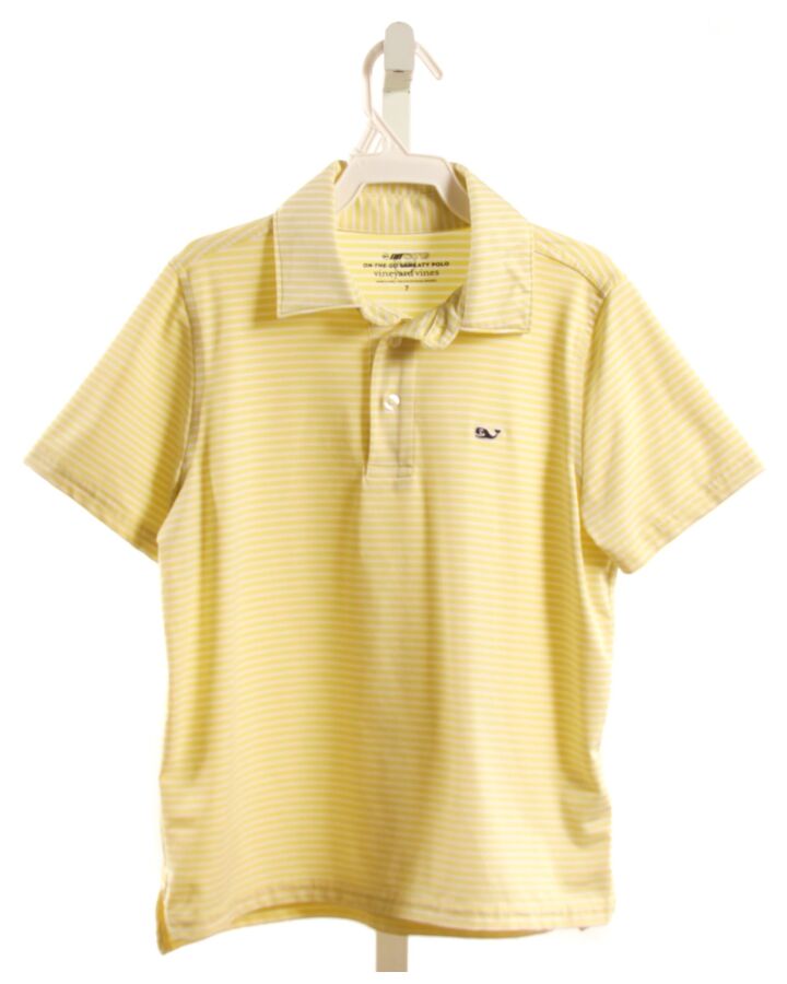 VINEYARD VINES  YELLOW  STRIPED  KNIT SS SHIRT