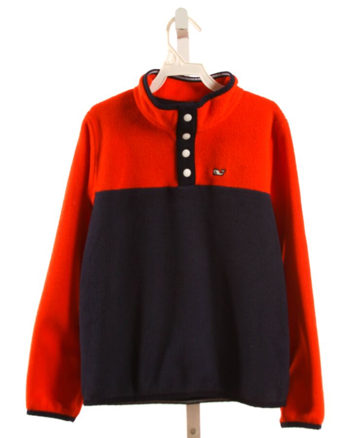 VINEYARD VINES  ORANGE FLEECE   PULLOVER