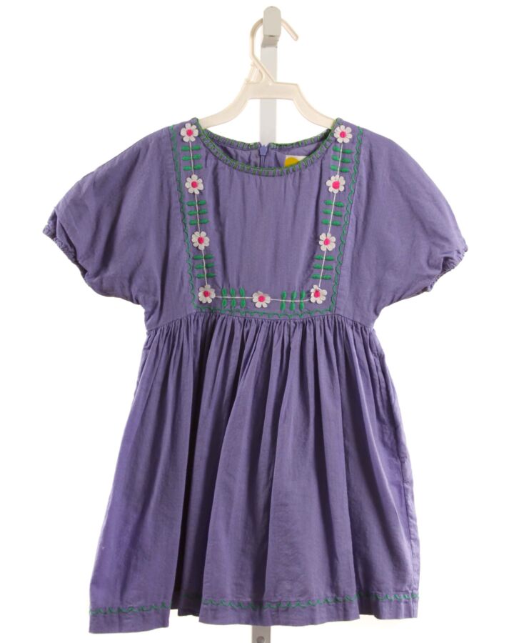 MINI BODEN  PURPLE  FLORAL EMBROIDERED DRESS