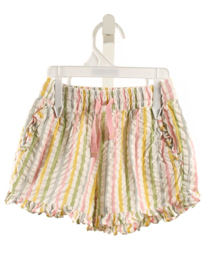 MINI BODEN  MULTI-COLOR SEERSUCKER STRIPED  SHORTS WITH RUFFLE
