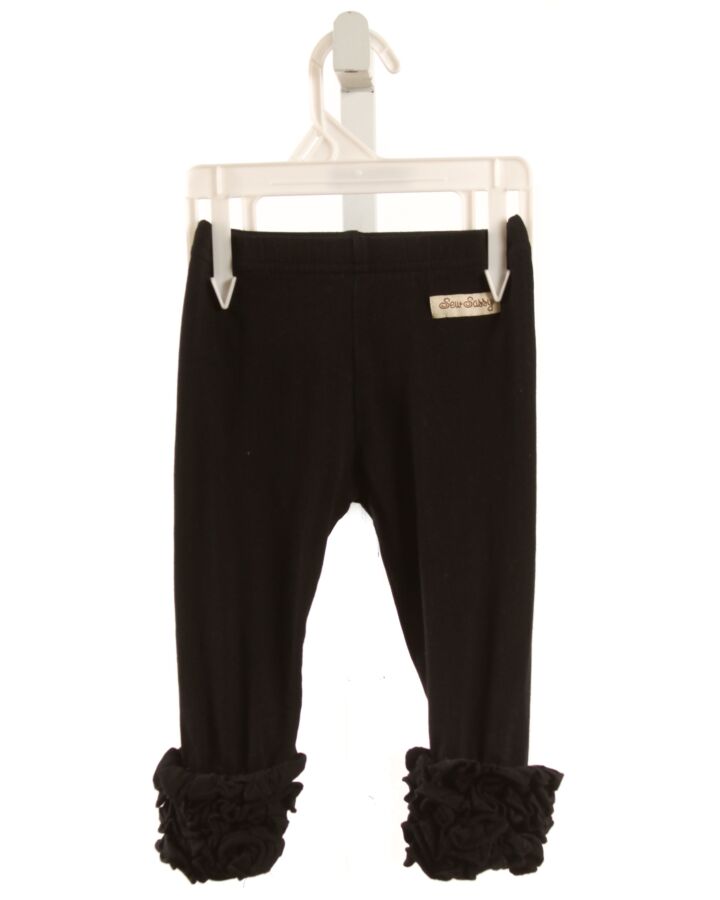 SEW SASSY  BLACK    LEGGINGS WITH RUFFLE
