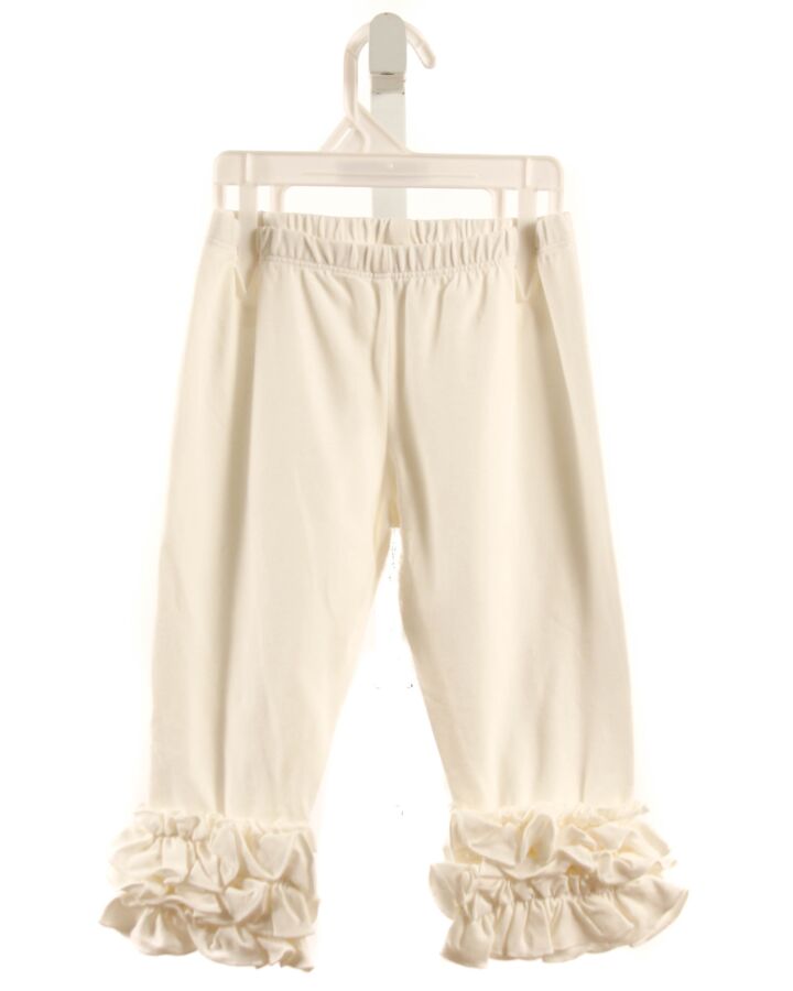 CHEEKY PLUM  WHITE    LEGGINGS WITH RUFFLE