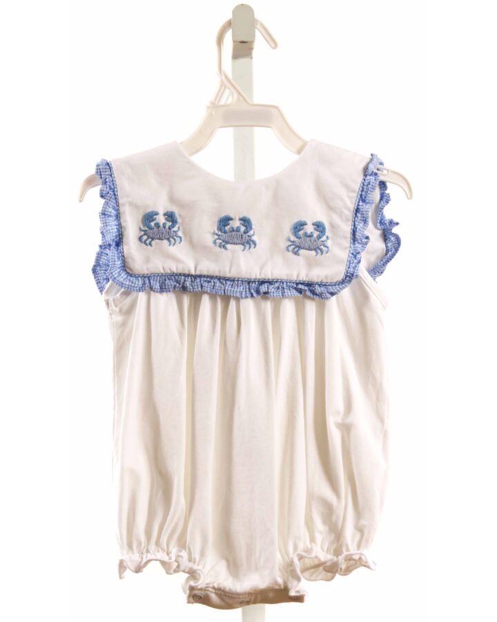 SMOCKED THREADS CECIL & LOU  WHITE   EMBROIDERED KNIT BUBBLE