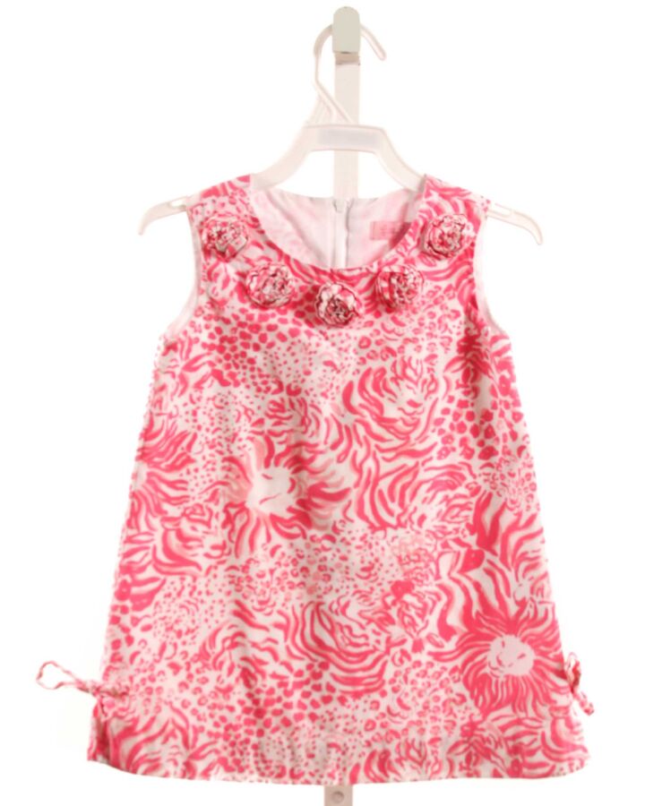 LILLY PULITZER  PINK  FLORAL APPLIQUED DRESS
