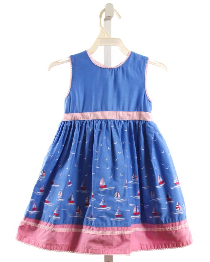 JOJO MAMAN BEBE  BLUE    DRESS WITH PICOT STITCHING