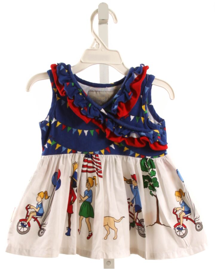 ELEANOR ROSE  MULTI-COLOR    SLEEVELESS SHIRT WITH RUFFLE