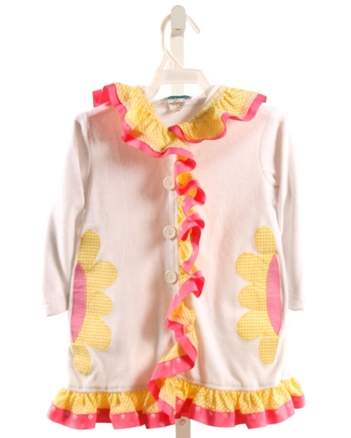 FUNTASIA TOO  WHITE TERRY CLOTH  APPLIQUED COVER UP WITH RUFFLE