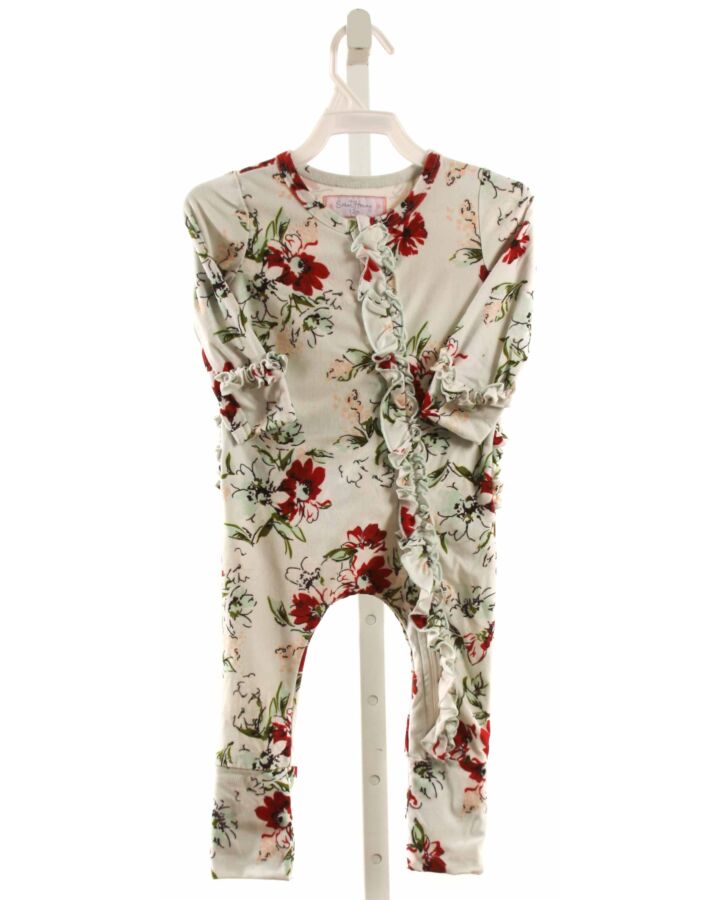 SWEET HONEY  LT BLUE  FLORAL  LOUNGEWEAR WITH RUFFLE